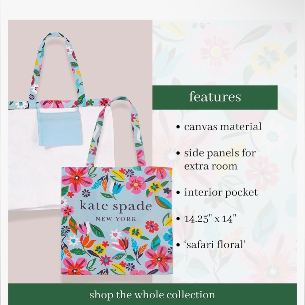 Kate Spade Floral Tote Bag - Picture 3 of 3